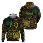 Vanuatu Personalized Aboriginal Arts Zip Hoodie Turtle and Iguana Special - Aussie Hoodie