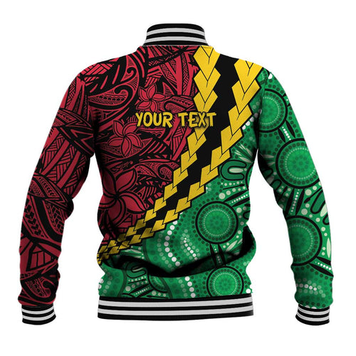 Vanuatu Personalized Tribal Baseball Jacket Aboriginal Inspired Mix Style - Aussie Hoodie