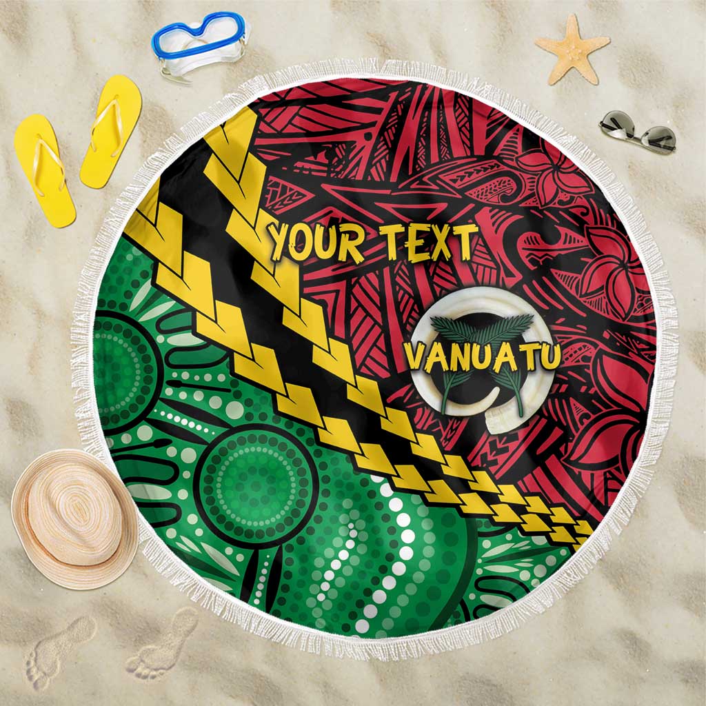 Vanuatu Personalized Tribal Beach Blanket Aboriginal Inspired Mix Style - Aussie Hoodie