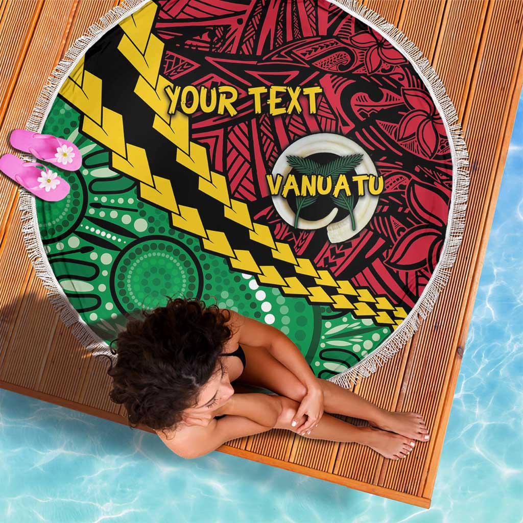 Vanuatu Personalized Tribal Beach Blanket Aboriginal Inspired Mix Style - Aussie Hoodie