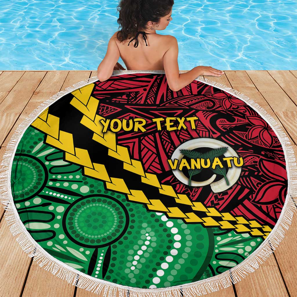 Vanuatu Personalized Tribal Beach Blanket Aboriginal Inspired Mix Style - Aussie Hoodie