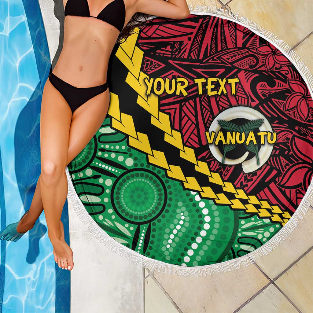 Vanuatu Personalized Tribal Beach Blanket Aboriginal Inspired Mix Style - Aussie Hoodie