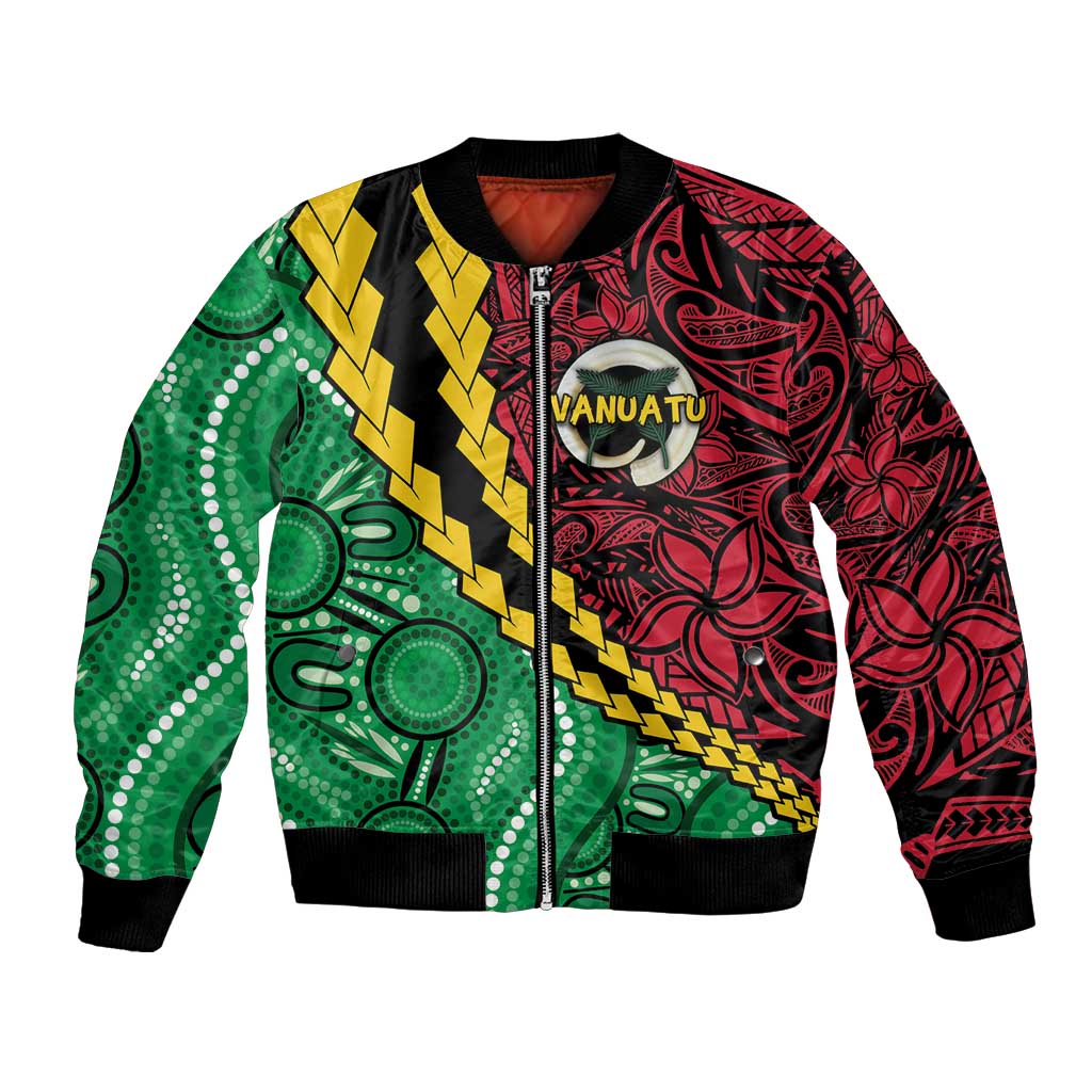 Vanuatu Personalized Tribal Bomber Jacket Aboriginal Inspired Mix Style - Aussie Hoodie
