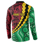 Vanuatu Personalized Tribal Button Sweatshirt Aboriginal Inspired Mix Style - Aussie Hoodie