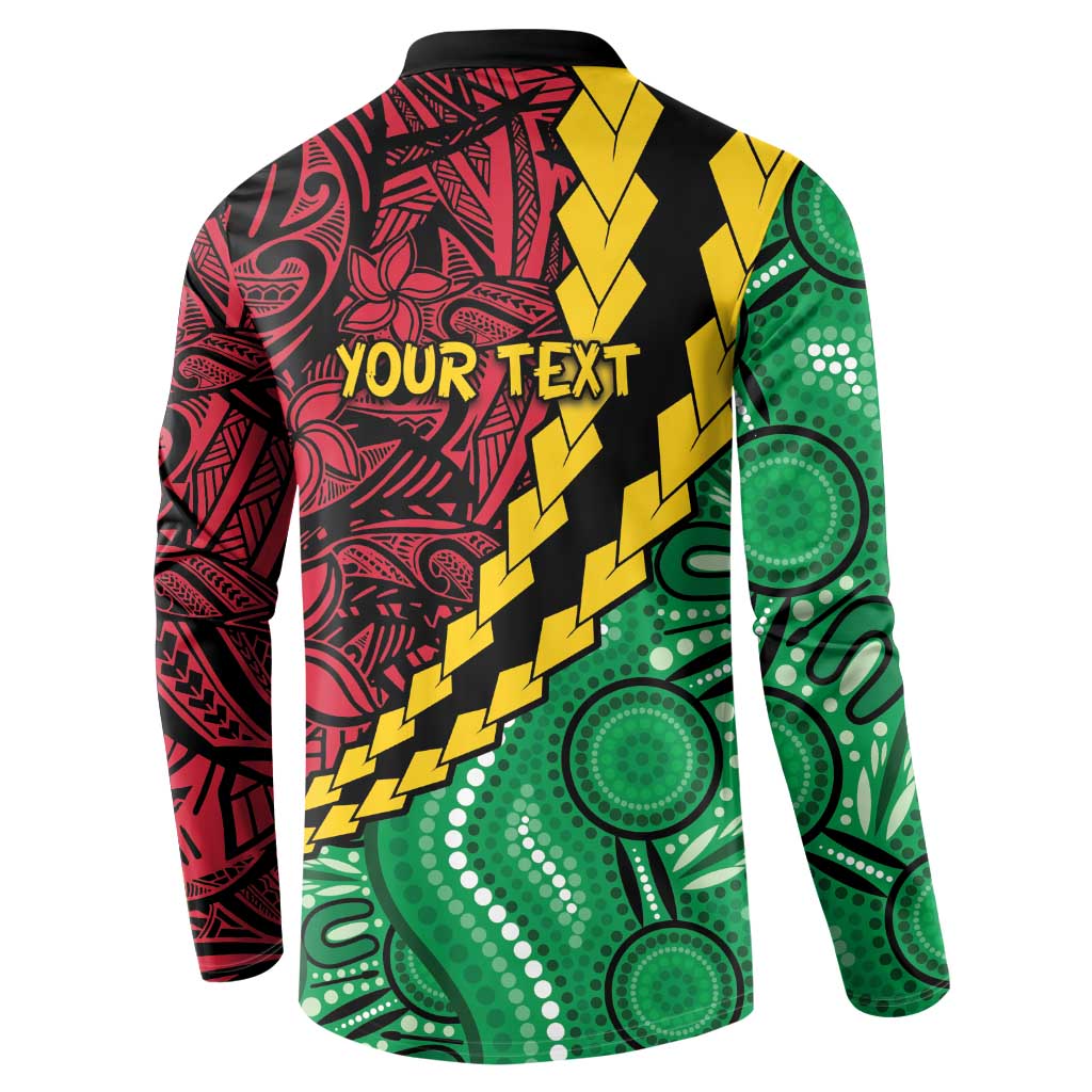 Vanuatu Personalized Tribal Button Sweatshirt Aboriginal Inspired Mix Style - Aussie Hoodie