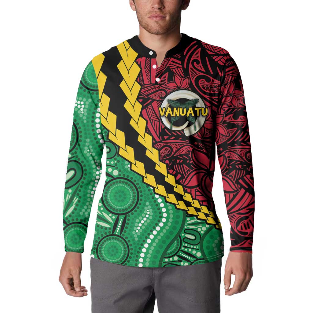 Vanuatu Personalized Tribal Button Sweatshirt Aboriginal Inspired Mix Style - Aussie Hoodie