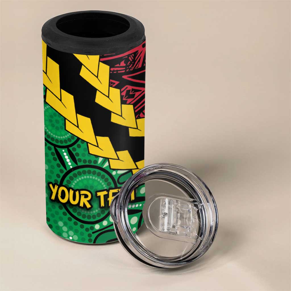 Vanuatu Personalized Tribal 4 in 1 Can Cooler Tumbler Aboriginal Inspired Mix Style - Aussie Hoodie