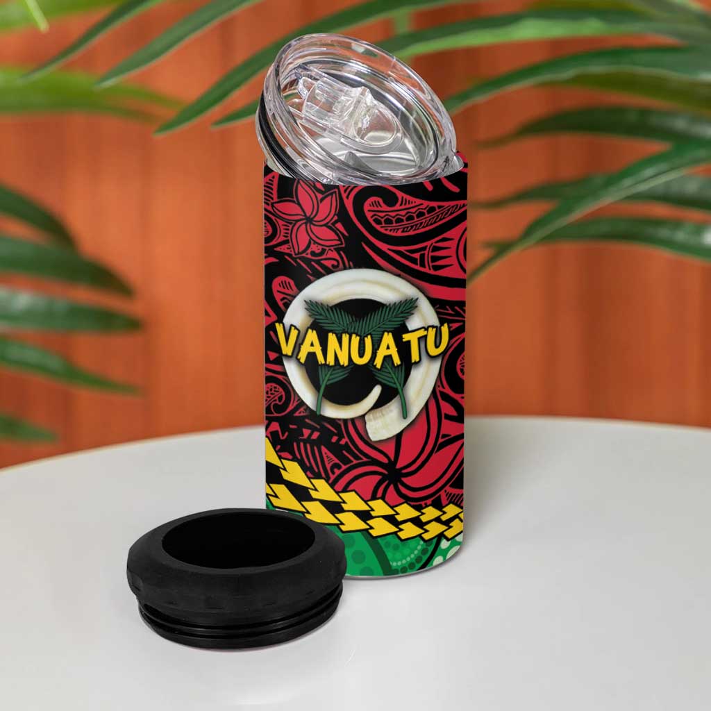 Vanuatu Personalized Tribal 4 in 1 Can Cooler Tumbler Aboriginal Inspired Mix Style - Aussie Hoodie