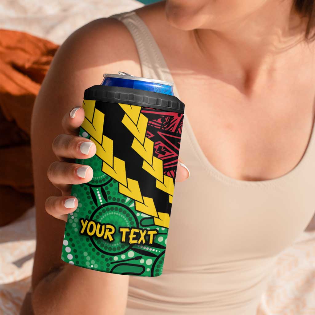 Vanuatu Personalized Tribal 4 in 1 Can Cooler Tumbler Aboriginal Inspired Mix Style - Aussie Hoodie