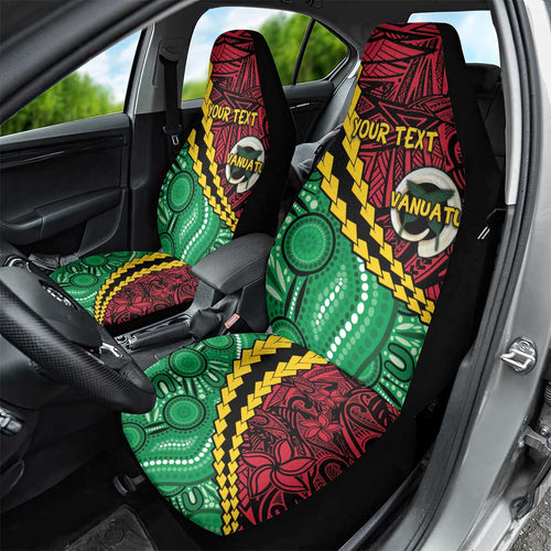 Vanuatu Personalized Tribal Car Seat Cover Aboriginal Inspired Mix Style - Aussie Hoodie