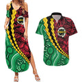 Vanuatu Personalized Tribal Couples Matching Summer Maxi Dress and Hawaiian Shirt Aboriginal Inspired Mix Style - Aussie Hoodie