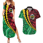 Vanuatu Personalized Tribal Couples Matching Summer Maxi Dress and Hawaiian Shirt Aboriginal Inspired Mix Style - Aussie Hoodie