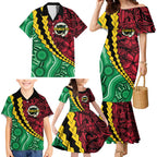 Vanuatu Personalized Tribal Family Matching Mermaid Dress and Hawaiian Shirt Aboriginal Inspired Mix Style - Aussie Hoodie