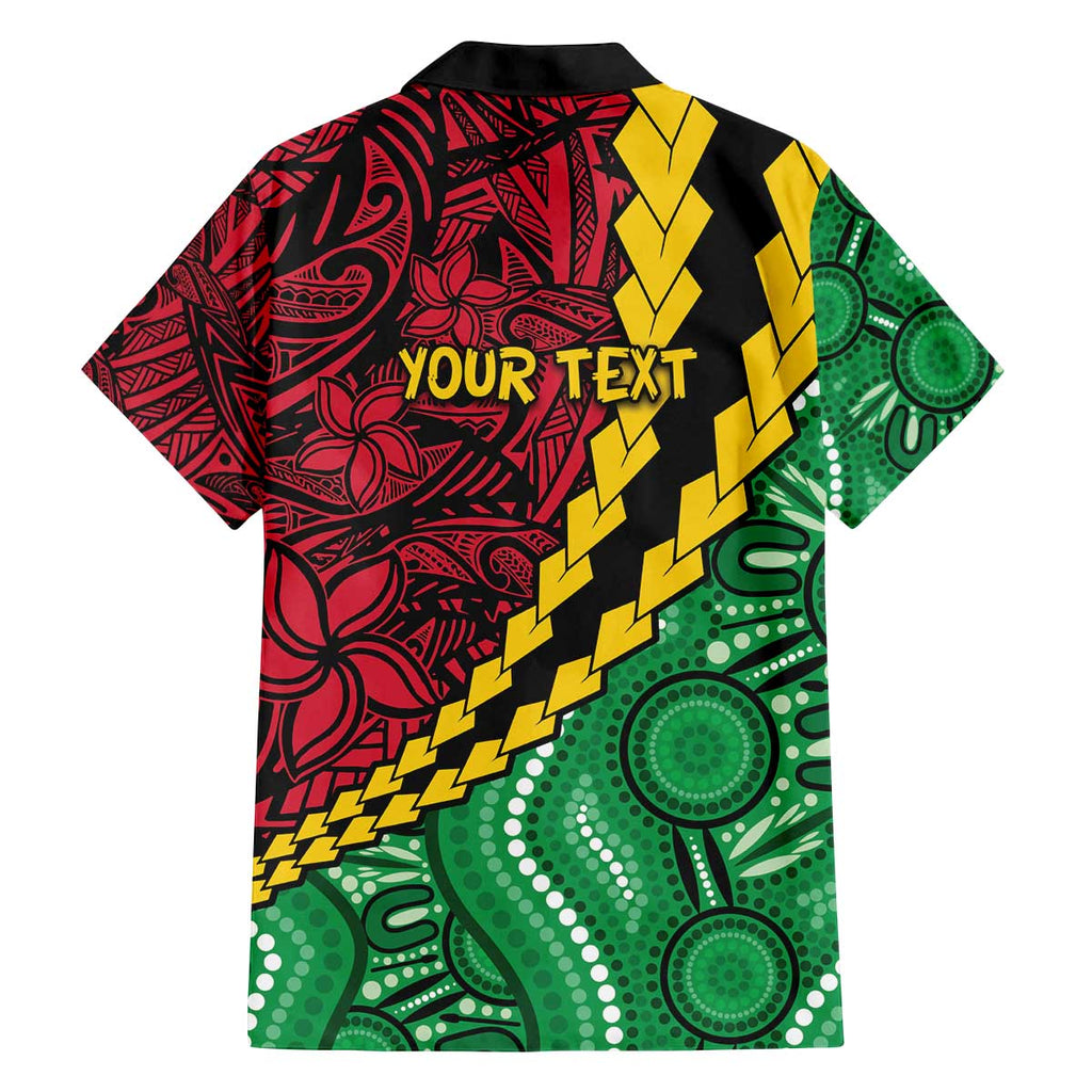 Vanuatu Personalized Tribal Family Matching Off The Shoulder Long Sleeve Dress and Hawaiian Shirt Aboriginal Inspired Mix Style - Aussie Hoodie