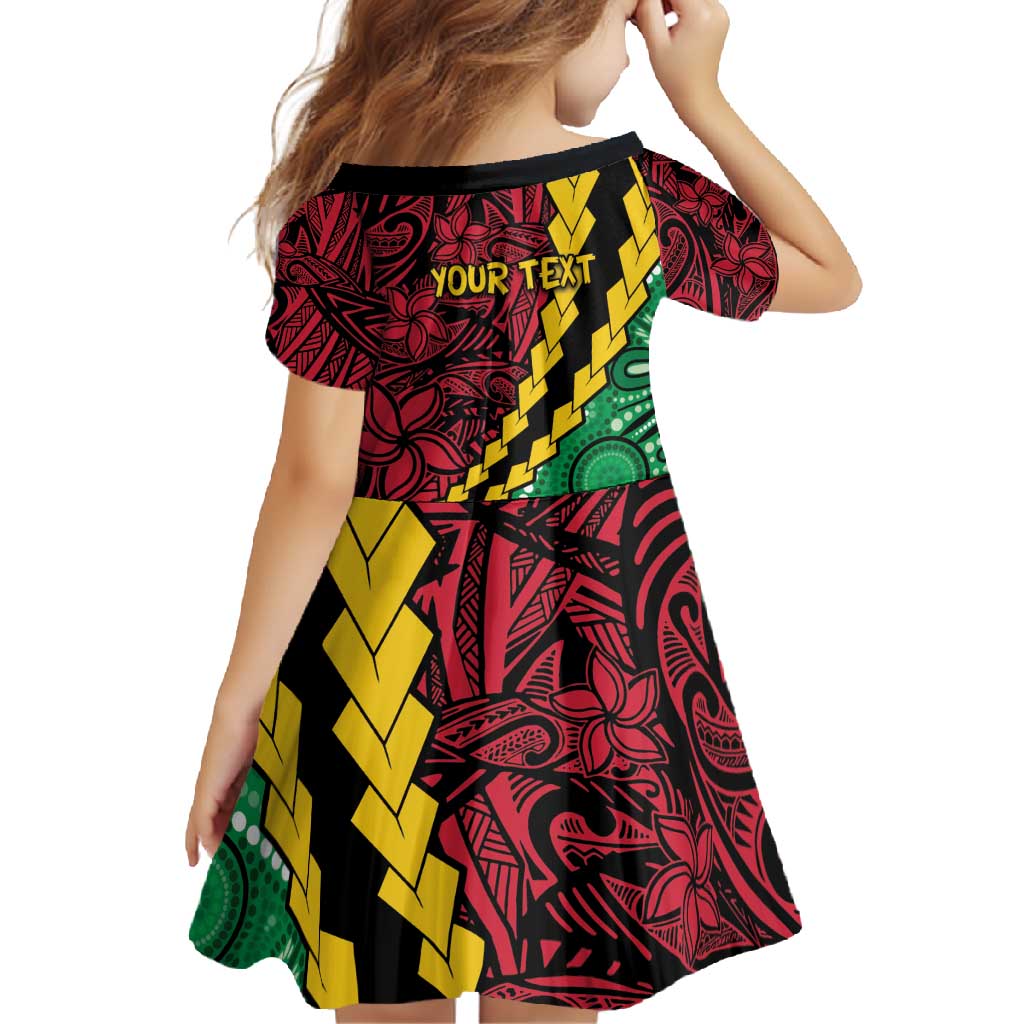 Vanuatu Personalized Tribal Family Matching Off Shoulder Maxi Dress and Hawaiian Shirt Aboriginal Inspired Mix Style - Aussie Hoodie