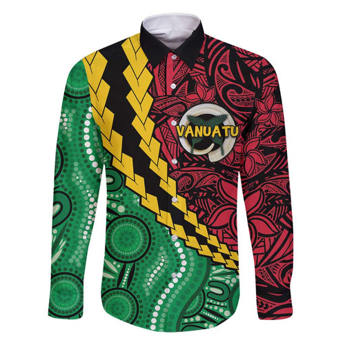 Vanuatu Personalized Tribal Family Matching Off Shoulder Maxi Dress and Hawaiian Shirt Aboriginal Inspired Mix Style - Aussie Hoodie