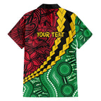 Vanuatu Personalized Tribal Family Matching Puletasi and Hawaiian Shirt Aboriginal Inspired Mix Style - Aussie Hoodie