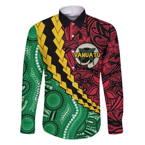 Vanuatu Personalized Tribal Family Matching Puletasi and Hawaiian Shirt Aboriginal Inspired Mix Style - Aussie Hoodie