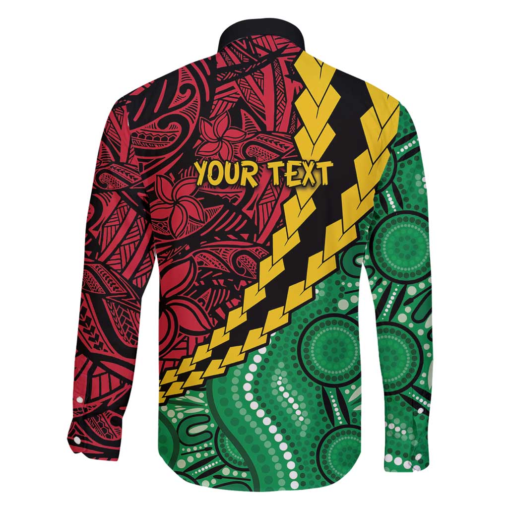 Vanuatu Personalized Tribal Family Matching Puletasi and Hawaiian Shirt Aboriginal Inspired Mix Style - Aussie Hoodie