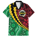 Vanuatu Personalized Tribal Family Matching Short Sleeve Bodycon Dress and Hawaiian Shirt Aboriginal Inspired Mix Style - Aussie Hoodie