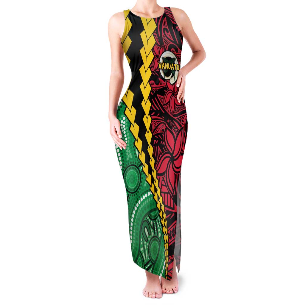 Vanuatu Personalized Tribal Family Matching Tank Maxi Dress and Hawaiian Shirt Aboriginal Inspired Mix Style - Aussie Hoodie