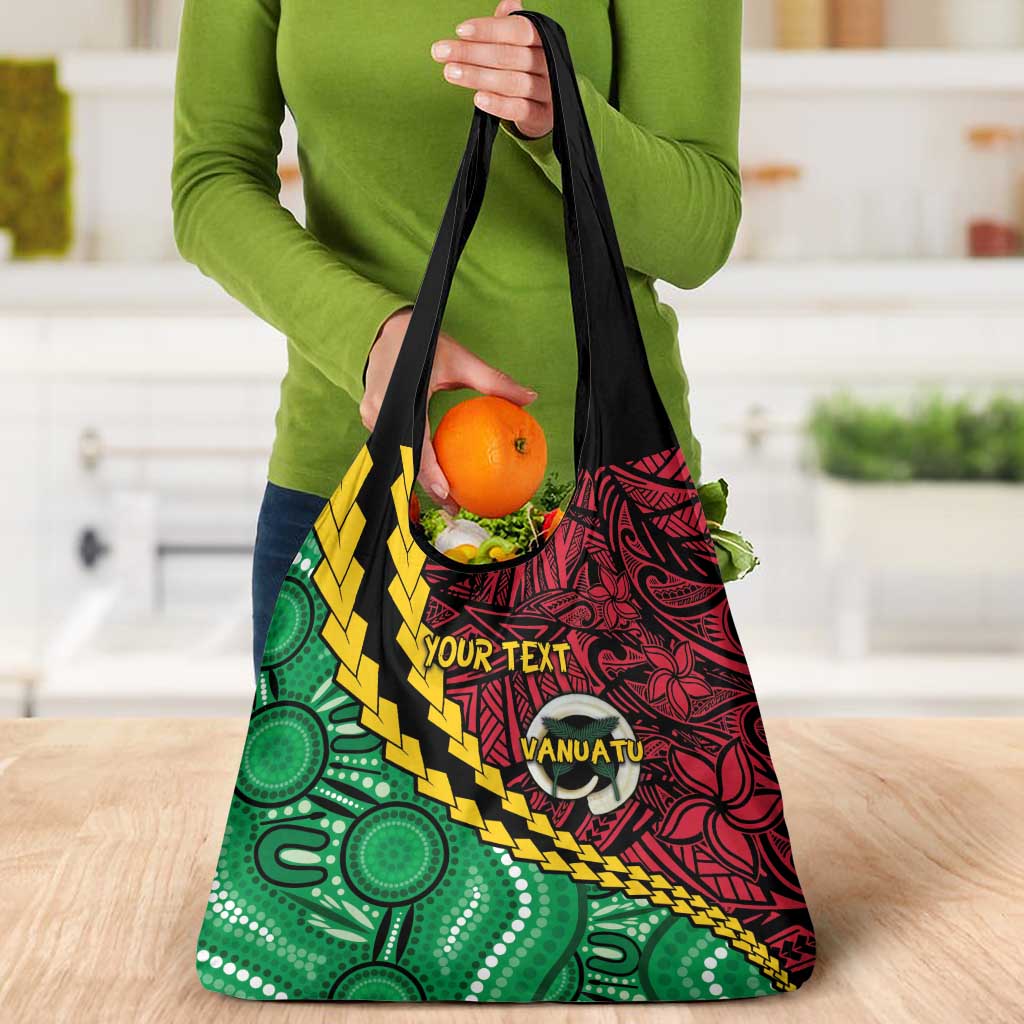 Vanuatu Personalized Tribal Grocery Bag Aboriginal Inspired Mix Style - Aussie Hoodie