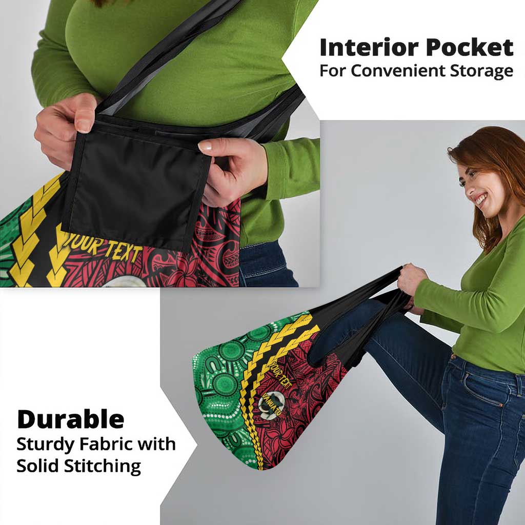 Vanuatu Personalized Tribal Grocery Bag Aboriginal Inspired Mix Style - Aussie Hoodie