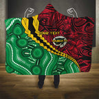 Vanuatu Personalized Tribal Hooded Blanket Aboriginal Inspired Mix Style - Aussie Hoodie