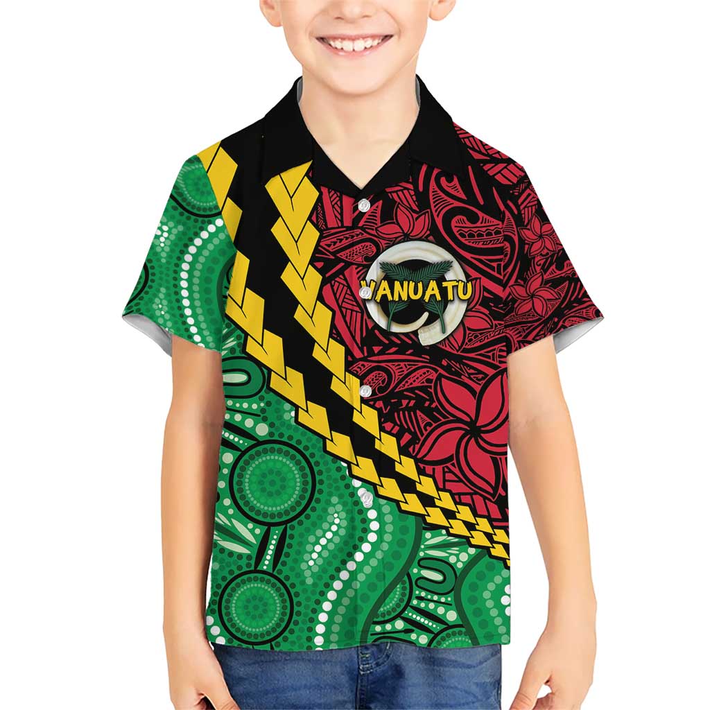 Vanuatu Personalized Tribal Kid Hawaiian Shirt Aboriginal Inspired Mix Style - Aussie Hoodie