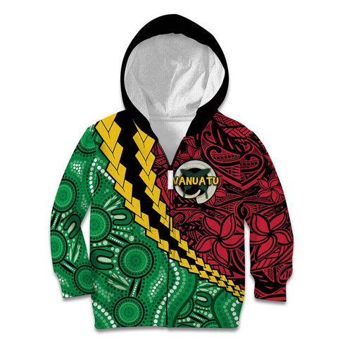 Vanuatu Personalized Tribal Kid Hoodie Aboriginal Inspired Mix Style - Aussie Hoodie