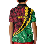 Vanuatu Personalized Tribal Kid Polo Shirt Aboriginal Inspired Mix Style - Aussie Hoodie