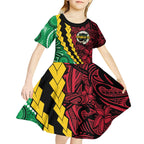 Vanuatu Personalized Tribal Kid Short Sleeve Dress Aboriginal Inspired Mix Style - Aussie Hoodie