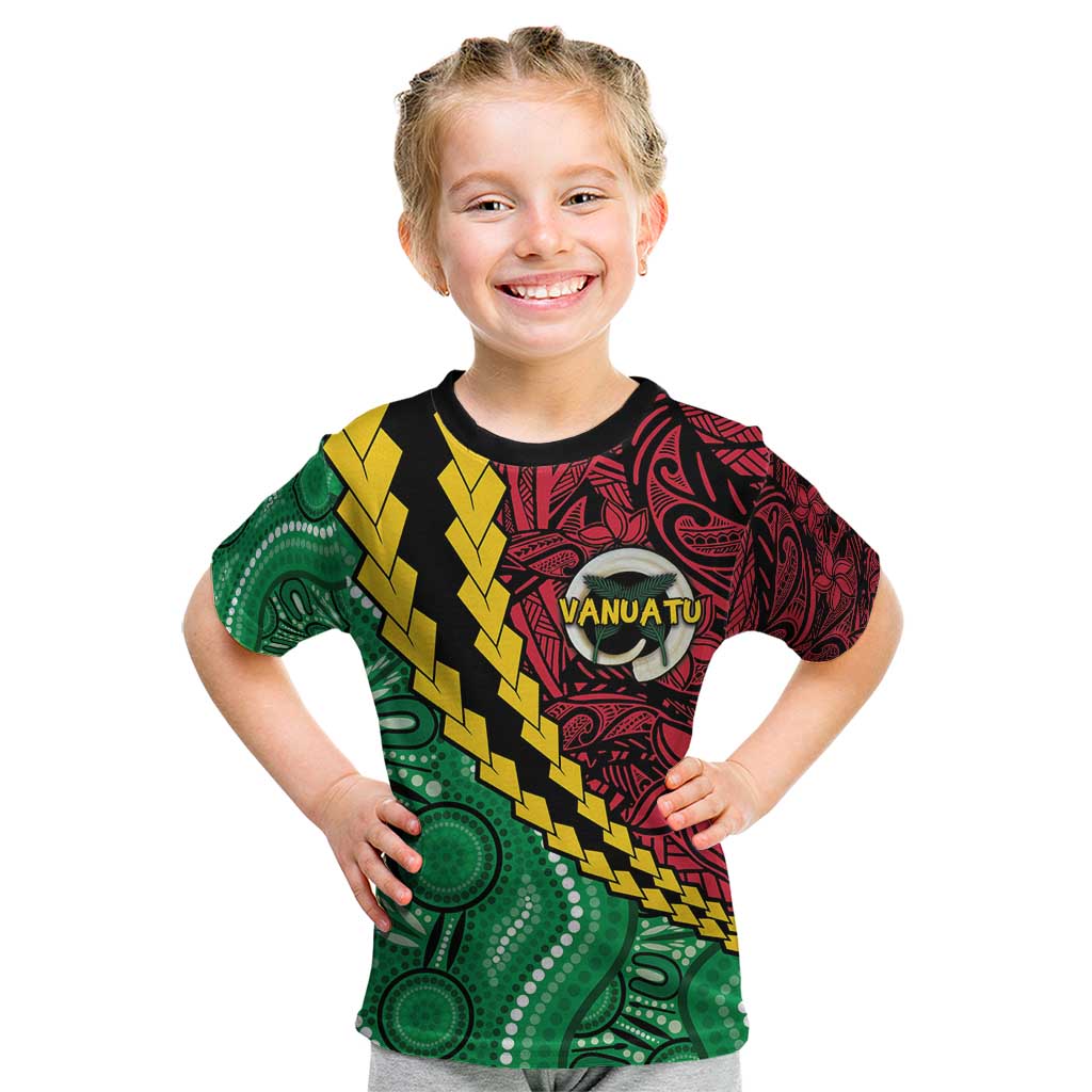 Vanuatu Personalized Tribal Kid T Shirt Aboriginal Inspired Mix Style - Aussie Hoodie