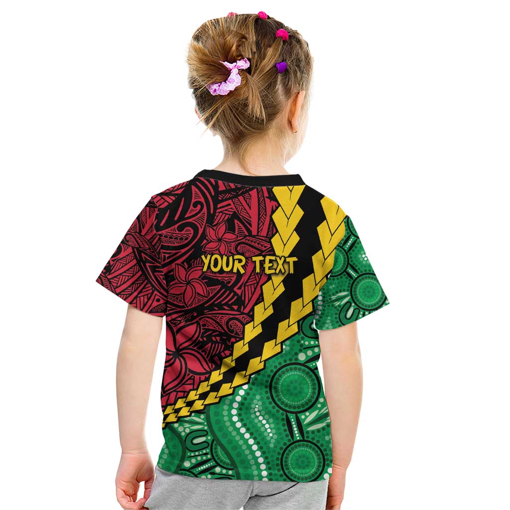 Vanuatu Personalized Tribal Kid T Shirt Aboriginal Inspired Mix Style - Aussie Hoodie