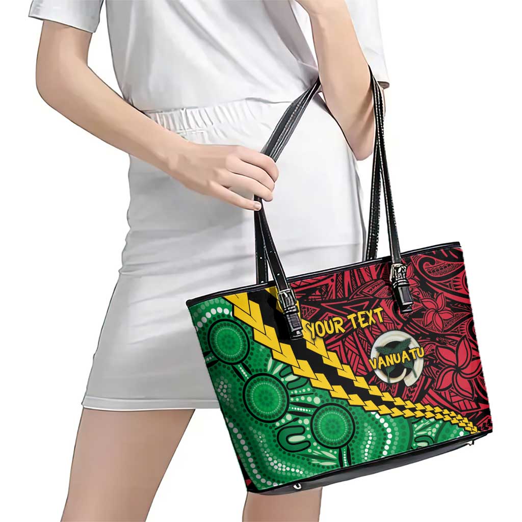 Vanuatu Personalized Tribal Leather Tote Bag Aboriginal Inspired Mix Style - Aussie Hoodie