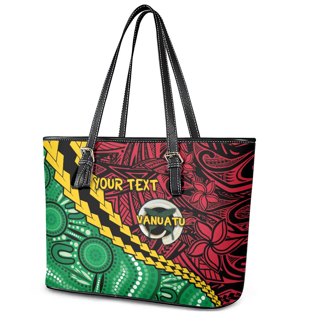 Vanuatu Personalized Tribal Leather Tote Bag Aboriginal Inspired Mix Style - Aussie Hoodie