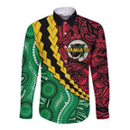 Vanuatu Personalized Tribal Long Sleeve Button Shirt Aboriginal Inspired Mix Style - Aussie Hoodie