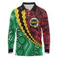 Vanuatu Personalized Tribal Long Sleeve Polo Shirt Aboriginal Inspired Mix Style - Aussie Hoodie
