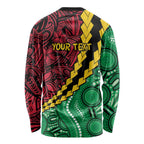 Vanuatu Personalized Tribal Long Sleeve Shirt Aboriginal Inspired Mix Style - Aussie Hoodie