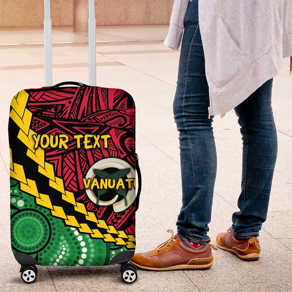 Vanuatu Personalized Tribal Luggage Cover Aboriginal Inspired Mix Style - Aussie Hoodie