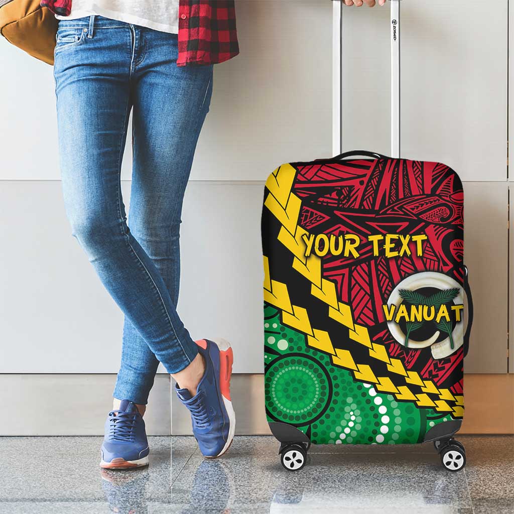 Vanuatu Personalized Tribal Luggage Cover Aboriginal Inspired Mix Style - Aussie Hoodie