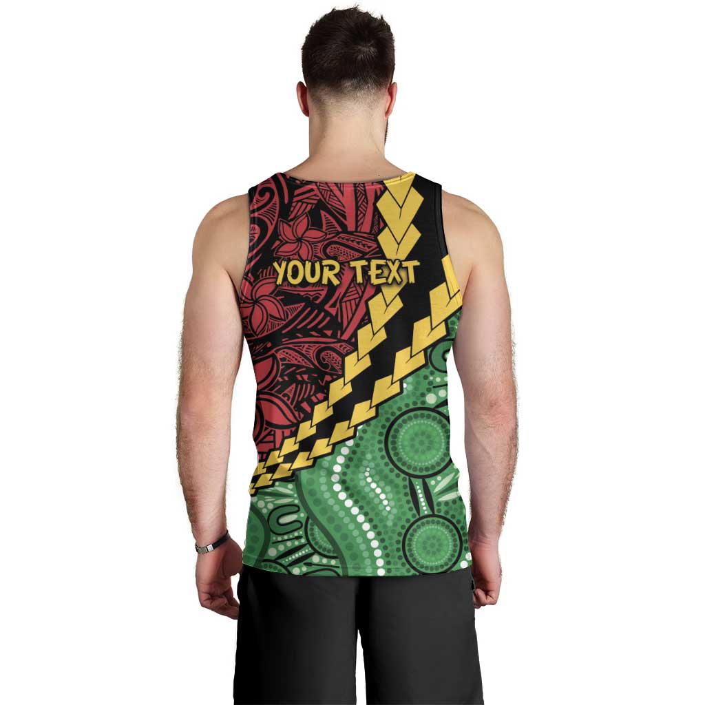 Vanuatu Personalized Tribal Men Tank Top Aboriginal Inspired Mix Style - Aussie Hoodie