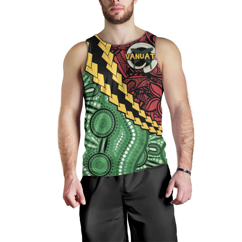 Vanuatu Personalized Tribal Men Tank Top Aboriginal Inspired Mix Style - Aussie Hoodie