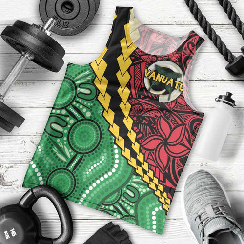 Vanuatu Personalized Tribal Men Tank Top Aboriginal Inspired Mix Style - Aussie Hoodie