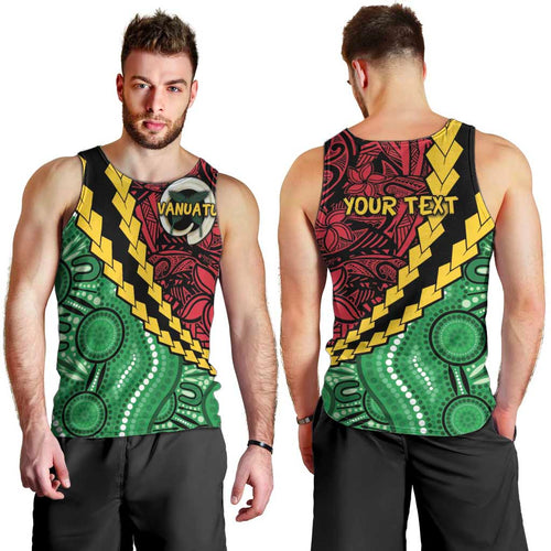 Vanuatu Personalized Tribal Men Tank Top Aboriginal Inspired Mix Style - Aussie Hoodie