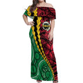 Vanuatu Personalized Tribal Off Shoulder Maxi Dress Aboriginal Inspired Mix Style - Aussie Hoodie