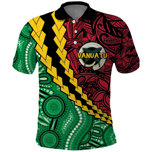 Vanuatu Personalized Tribal Polo Shirt Aboriginal Inspired Mix Style - Aussie Hoodie