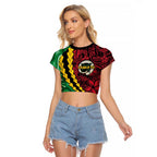 Vanuatu Personalized Tribal Raglan Cropped T Shirt Aboriginal Inspired Mix Style - Aussie Hoodie
