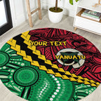 Vanuatu Personalized Tribal Round Carpet Aboriginal Inspired Mix Style - Aussie Hoodie