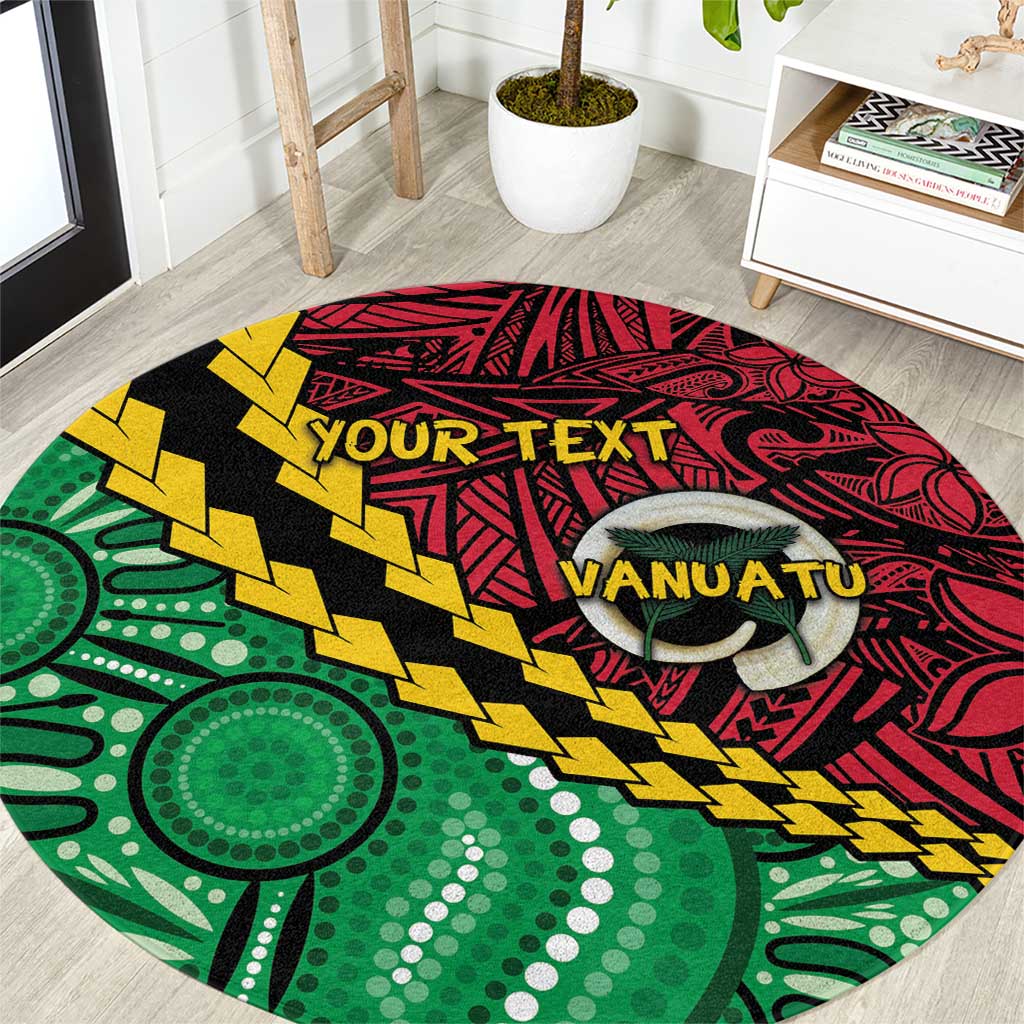 Vanuatu Personalized Tribal Round Carpet Aboriginal Inspired Mix Style - Aussie Hoodie